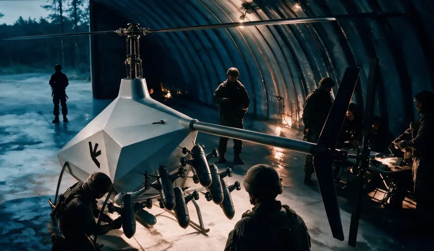 AITHEL Heli with interceptors mounted under the airframe